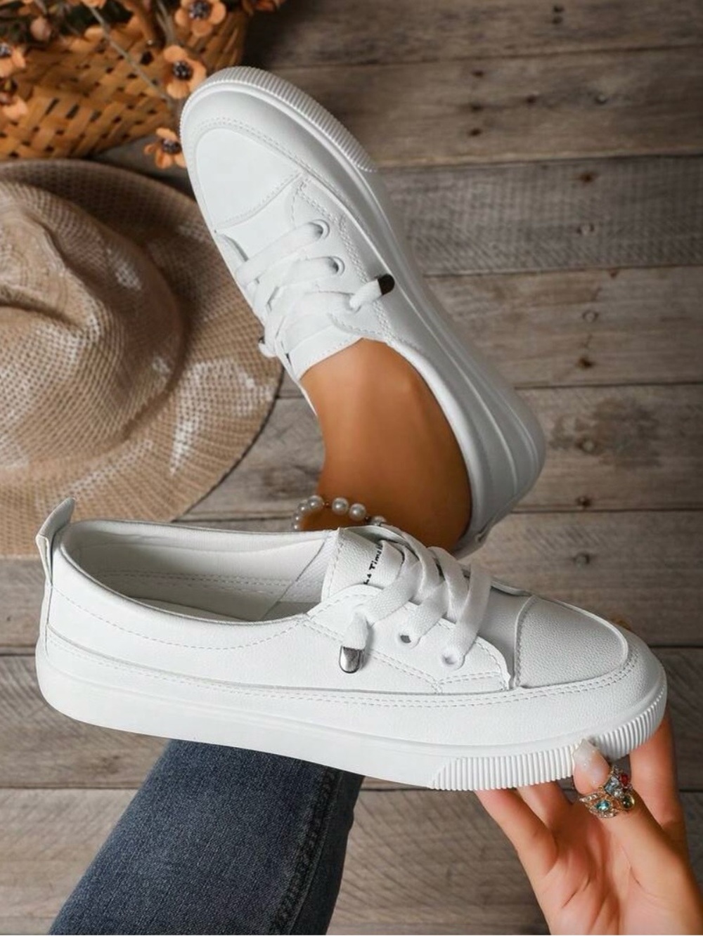 FME White Casual Slip-On Sneakers 42 (10.5)